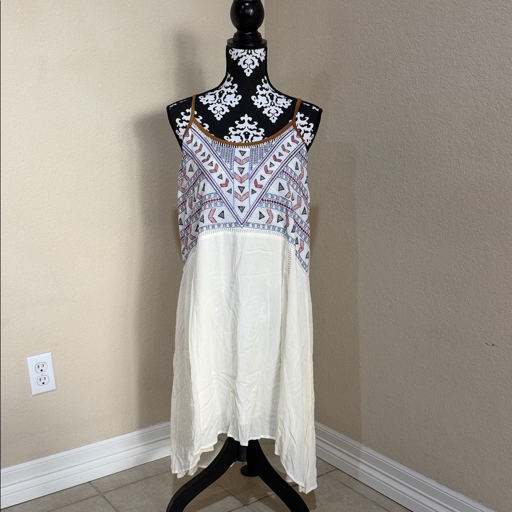 Shyanne Cream and Red High Low Dress